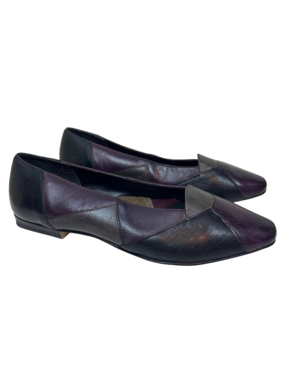 Tucci Leather Loafers Women's 7.5B Patchwork Colorblock Slip On Flats Brazil